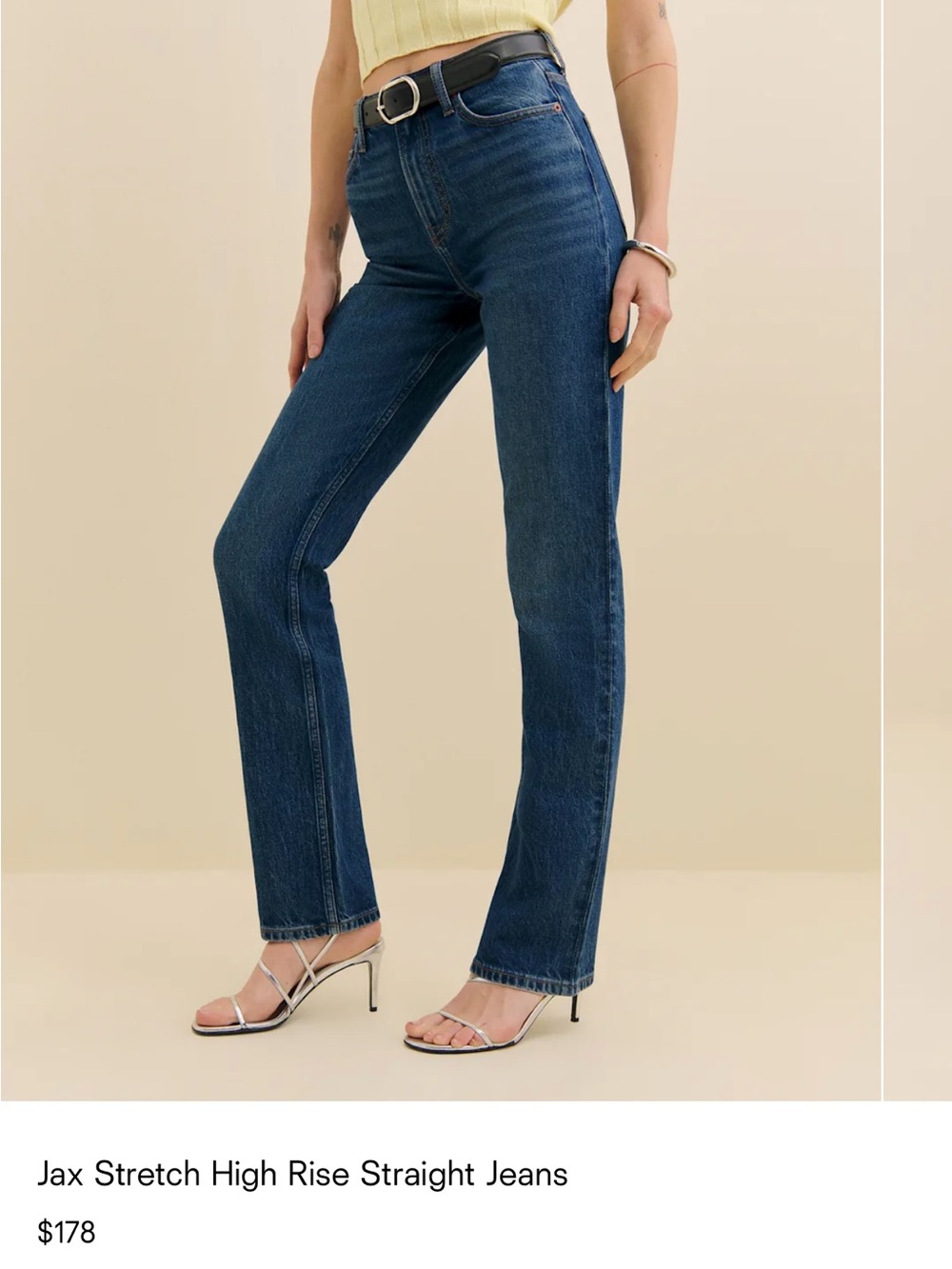 Reformation Jax Stretch High Rise Straight Jeans Blue - Size 26